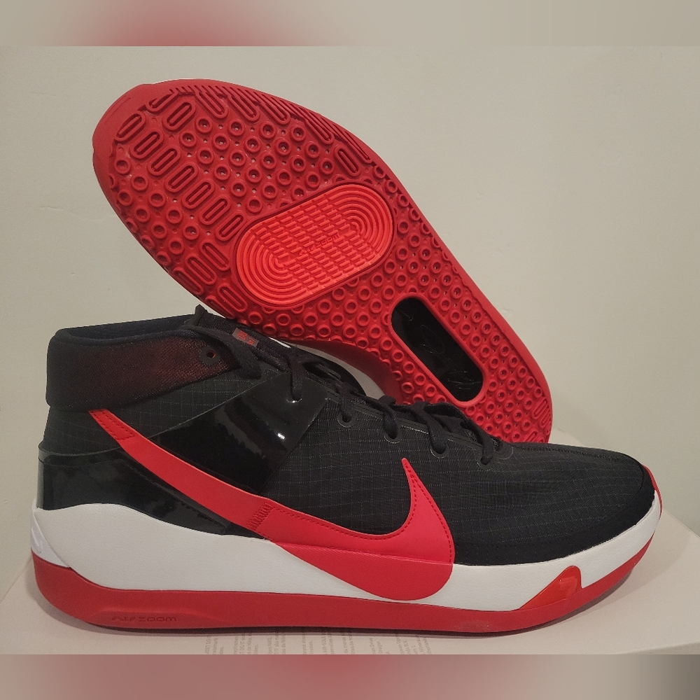 Nike Zoom KD13 Basketball Shoes Men US size 18 Black & Red Round Toe CI9948-002